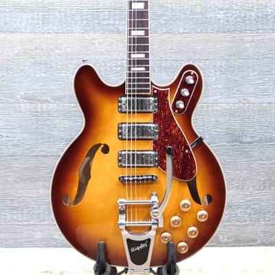 Eastwood Airline H78 Honeyburst Gold Foil Pickups Semi-Hollow El. Guitar w/Case image 1