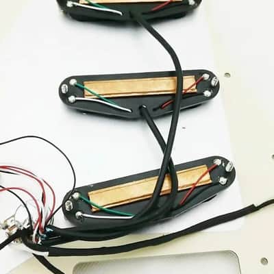 White Pearl Strat Style Guitar Multi Function Loaded Prewired Pickguard, Dual Rail Pickups image 6