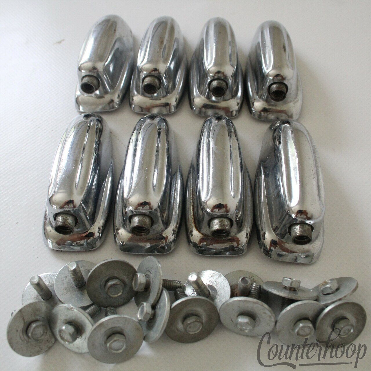 Slingerland 8x Large Sound King Bass Drum Lugs Chrome USA Hex Vintage 60s-70s* — main photograph