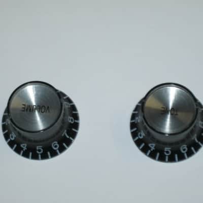 new open package (with packaging)  A+ genuine Gibson knobs: 1 VOLUME & 1 TONE PRMK-010, Top Hat with Silver Reflector (other 2 knobs NOT included) PRMK010 image 11