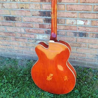 1957 Gretsch Model 6120 Chet Atkins Hollowbody Electric Guitar Amber Red Cowboy Case Great Player & Sound image 6