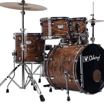 Odery inRock Series Drum Kit w/ Full Hardware Pack & Snare - Gold Tiger 10/12/14/14/20 *** Black Friday*** image 1