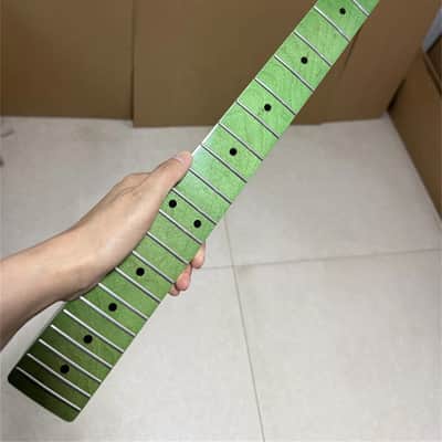 New green gloss 22fret stainless steel Frets Maple electric guitar neck Parts image 1