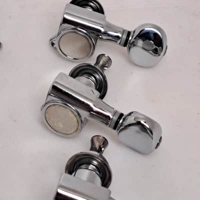 Schaller-Style Hanchang H C Mini-Button Tuners- 3+3 w/ Bushings- Chrome Finish image 4