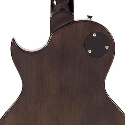 Vintage V100 ReIssued Electric Guitar V100TBK - Flamed Thru Black image 4
