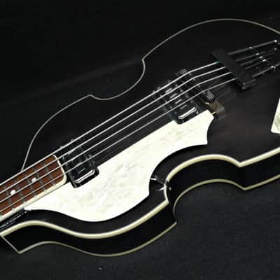 Hofner HCT500/1L-BK Left Handed Custom Conversion Beatle Bass Toaster Pickops & Tea Cups Trans Black image 1
