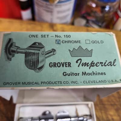Vintage 1960's New Old Stock Grover Imperial Model 150 Guitar Tuner Set Grommets Screws Opened Box Luthiers Parts image 3