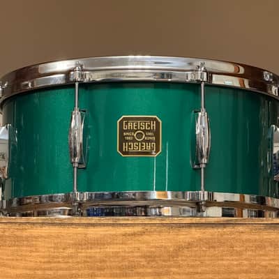 Gretsch USA Custom 6.5x14" Cadillac Green Lacquer Snare Drum image 7