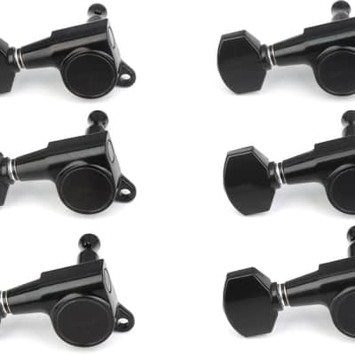 Gotoh SG381-07 Tuning Machine Set - 6 In-line Left-handed  Black Chrome image 1