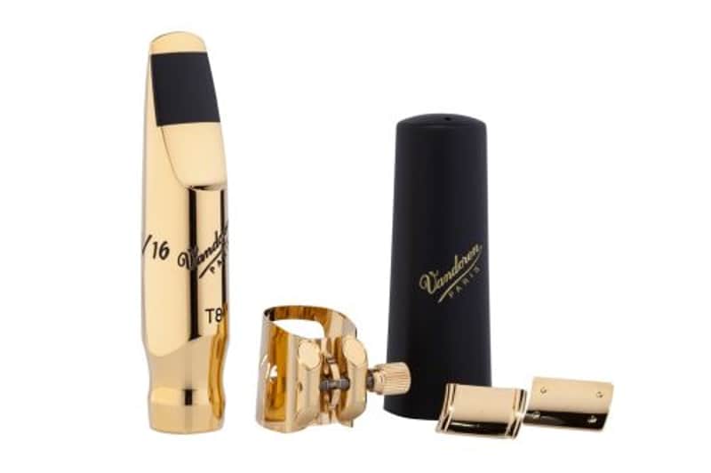Vandoren V16 Metal Tenor Saxophone Mouthpiece - Large - Includes Cap & Optimum Ligature-SM825GLKO - V16 Metal Tenor Mouthpiece - T9 Large image 1