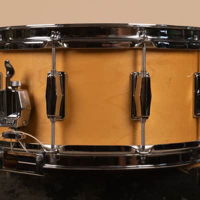 1980s Pearl 6.5x14 M-314L Natural Maple Snare Drum image 4