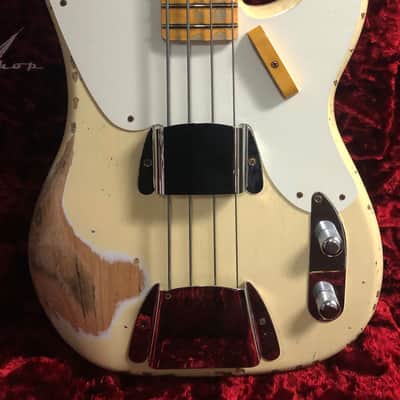 2022 Fender 55 Precision Bass Relic Custom Shop - Authorized Dealer - Only 8.7lbs Vintage White - SAVE! image 2