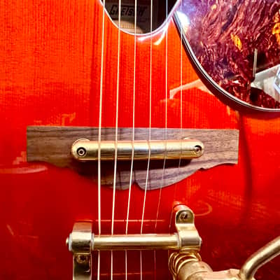 Gretsch G5034TFT Rancher Bigsby B70 G Fileditron Pickup Savannah Sunset image 11