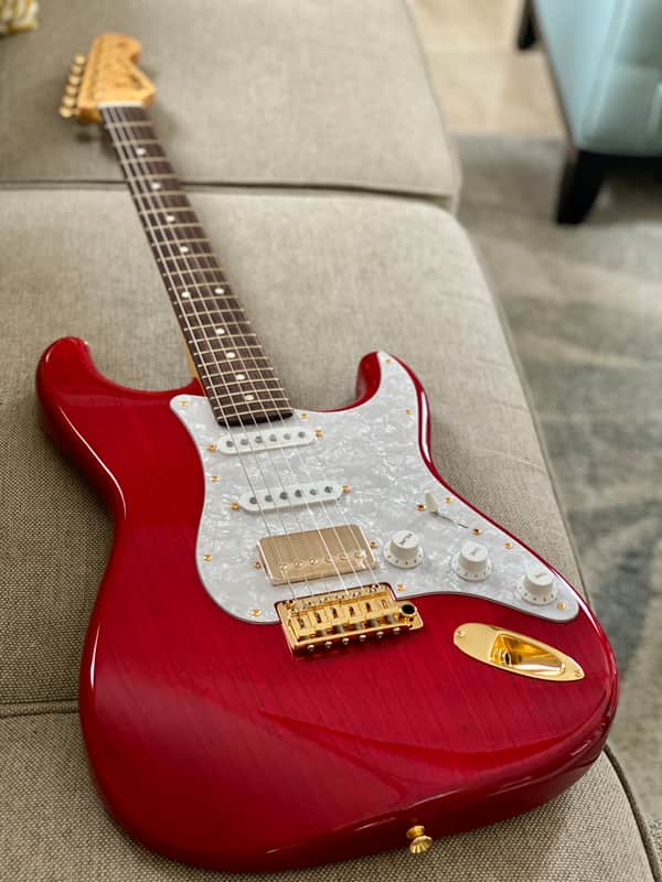 Tokai AST-118SH-GH SR/R Goldstar Sound HSS Limited Edition in Seethru Red with Gold Hardware S/N 200555 weight 3.4 KG image 1