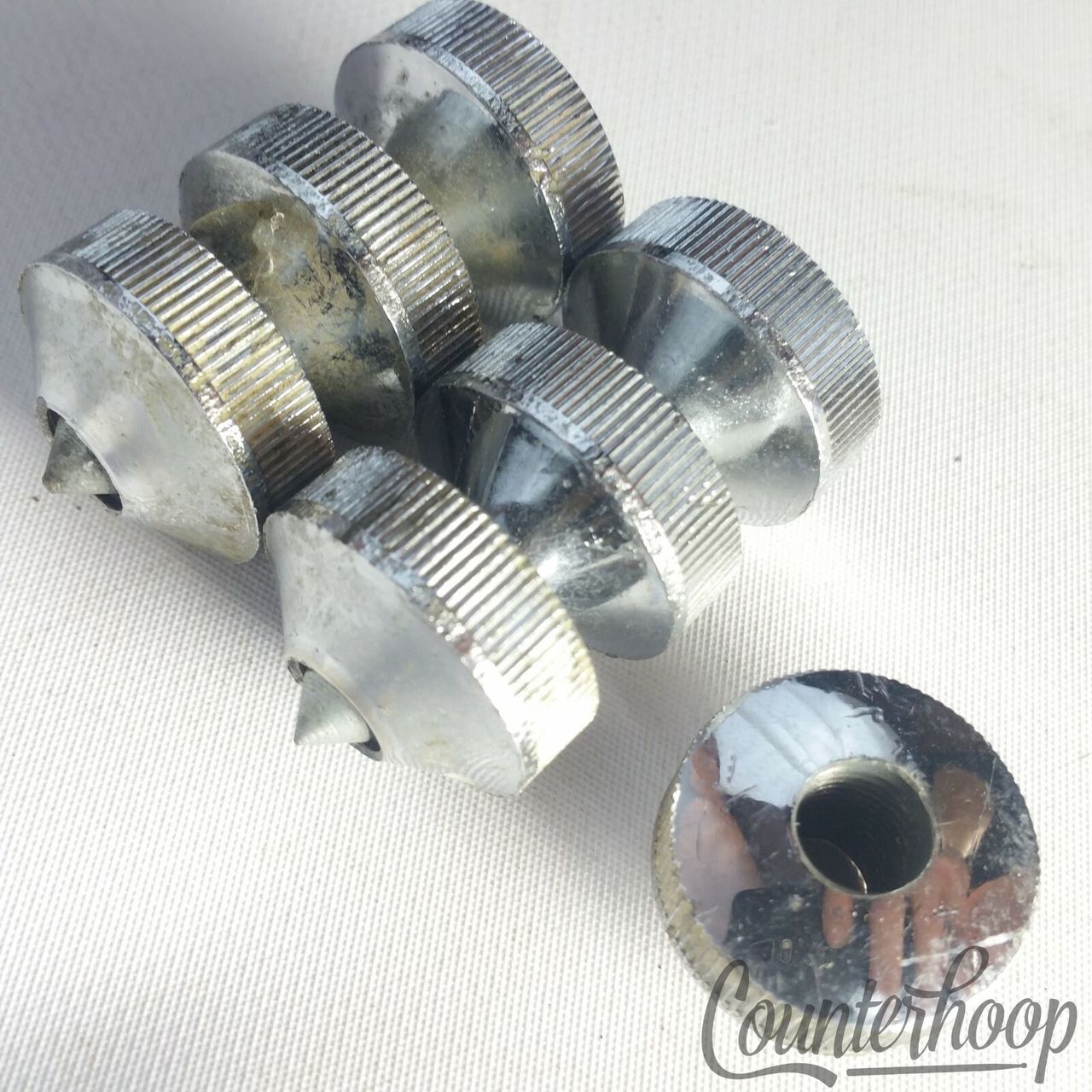 Slingerland Hi-Hat Stand Knurled Nuts and Spikes Chrome Vintage 60s Parts Lot* — main photograph