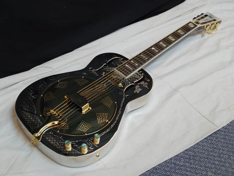 Dean RESCG Folk Series Thin Body Resonator w/ Electronics Chrome/Gold image 1