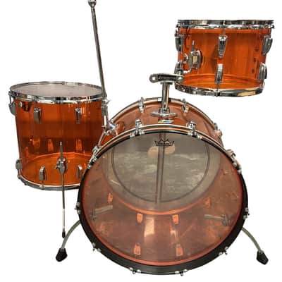 1974 Vintage Ludwig Vistalite 3-Piece Drum Set, Orange image 1