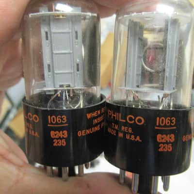 perfect match pair philco  RCA 6sn7 gtb 1950 image 7