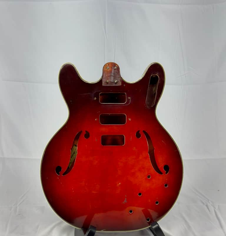 Harmony H-78 Hollow Body Electric Guitar Body  1964 Red Burst image 1