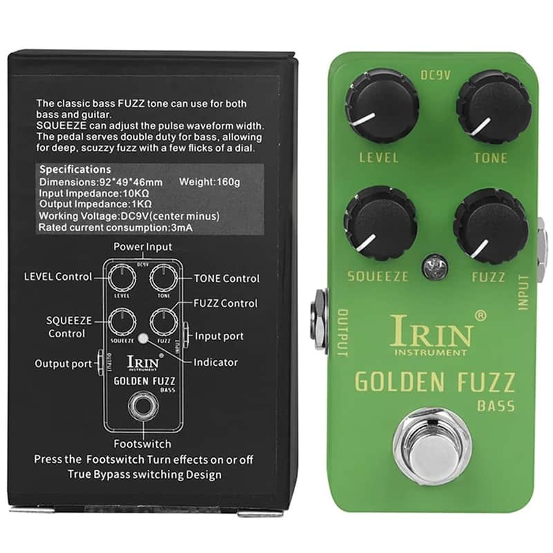 Irin RS-20 Golden Fuzz Pedal Classic Bass Fuzz Tone Effects True Bypass, price include the import duty to US buyer image 1