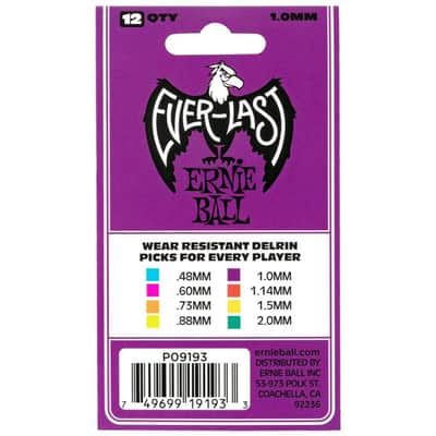 Ernie Ball 1.0mm Purple Everlast Guitar Picks (P09193) 12 Pack image 2