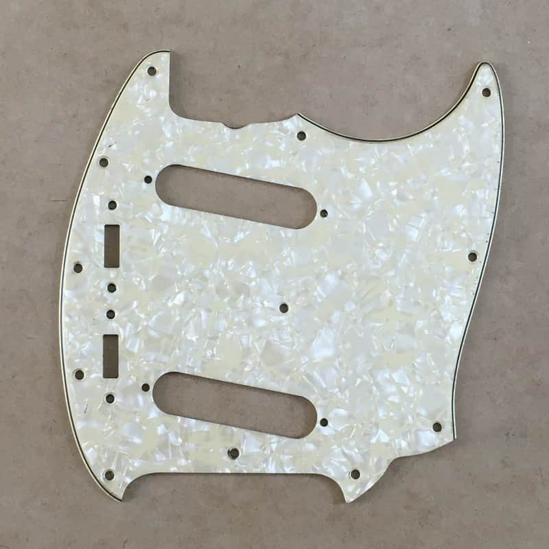 Aged Vintage Reissue USA Relic Pickguard Fender Mustang Guitar Aged Cream Pearl image 1