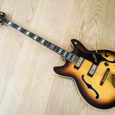 1968 Hagstrom Concord C-2 Deluxe Vintage Hollowbody Bass Guitar Ebony Board & Gold Hardware, Viking image 13