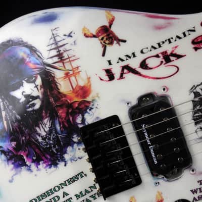 Custom Painted And Upgraded Dean Custom Zone Guitar - Aged and Worn With Graphics And Reverse Headstock image 7