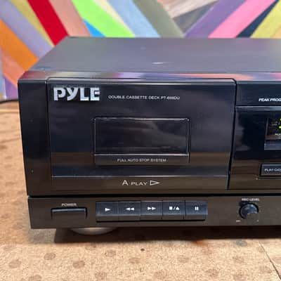 Pyle PT-659DU Double Cassette Tape Deck Black USB High Speed Dubbing Auto Stop image 3