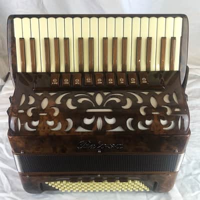 8160 - Burled Mahogany Petosa Artista "Compatto" Piano Accordion LMMM 34 96 image 2