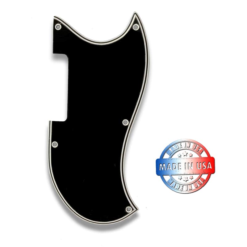 New 5 Ply Black/White WIDE BEVEL Pickguard for Gibson 1965-1968 EB-0 & EB-3 Bass Made In USA image 1