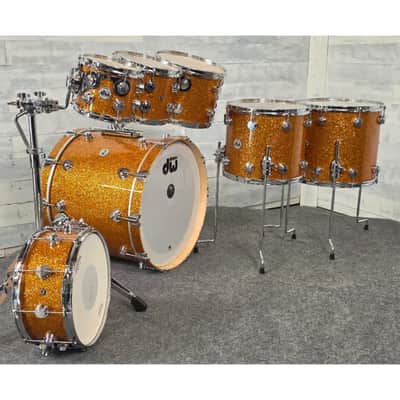Used DW Collectors VLT 333 Maple 7pc Drum Set Burnt Orange Glass - Very Good image 8
