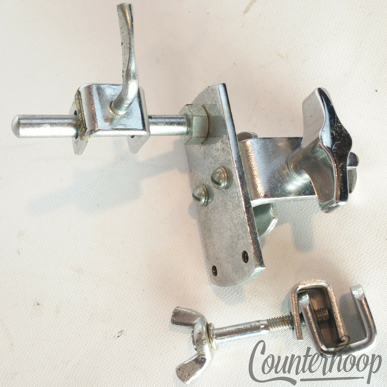 Pearl Japan Clamp-On Bass Drum Hoop Mount Cowbell/Cymbal Rod Holder +Extra Clamp — main photograph