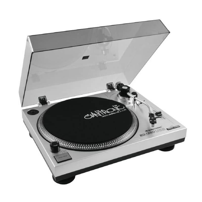 Omnitronic BD-1380 Belt-Drive USB DJ Turntable (silver) image 1