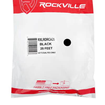 Rockville RXLRDRCA25 25' Ft. XLR to Dual RCA Pro Audio Cable 100% Copper image 3