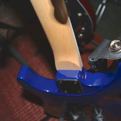 2000's Jackson JS Skulls Series Dinky JS32 DKA Archtop Guitar in Transparent Tiger Blue, w/ New Dunlop Straploks, New Skull Hardware, & Nice ABS Hardshell Case image 16