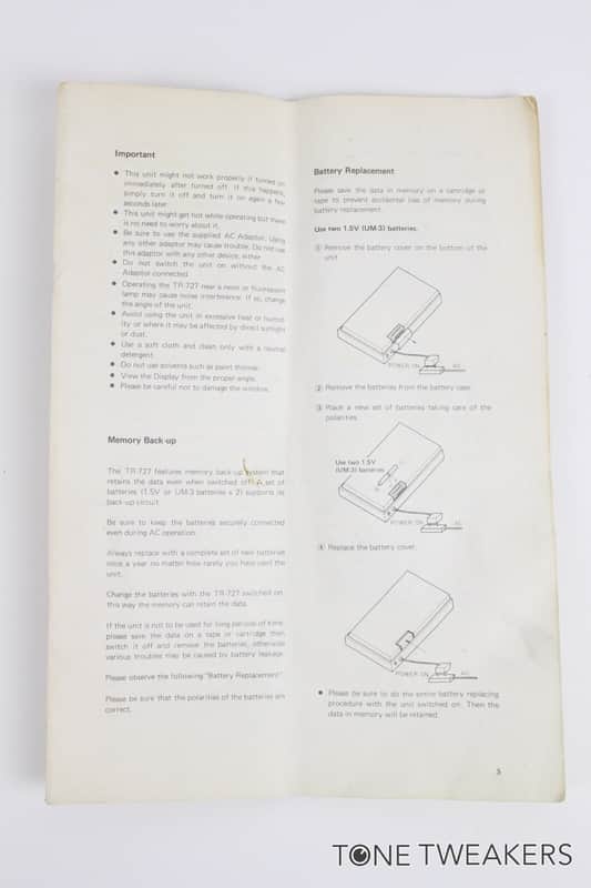 Roland TR-727 Owners Manual Instruction Book in bad shape VINTAGE SYNTH DEALER image 1