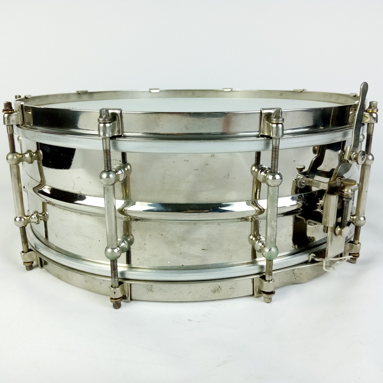 Slingerland 5x14"Artists#131 10Lug Nickel-Brass NOB Pre-Radio King Snare Drum30s — main photograph