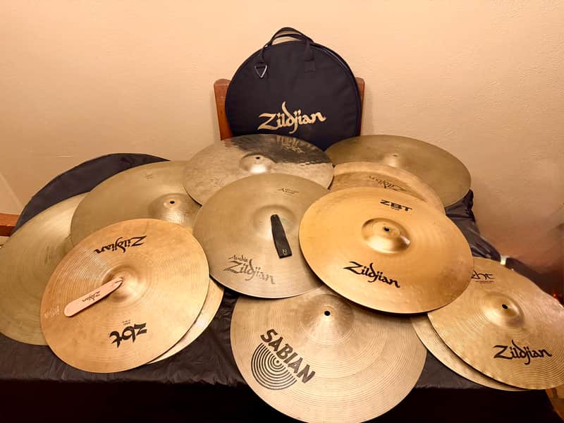 Large Lot of 12 Zildjian & Sabian Cymbals. Vintage & Modern. 14”, 16”, 18”, 20”, 22”  Nice! image 1
