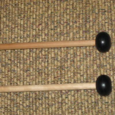 ONE pair new old stock (with packaging) Encore Mallets by Dan Lidster 103B, Oval Hard Rubber Black HEAD (unwound) /  Birch Dowel HANDLES, from around 2019, made in USA image 11