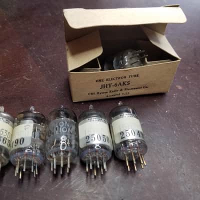 Tung-Sol etc. Matched Pair (2) 5654 6AK5W JAN Pentode tNOS AT1000 TESTED Vacuum Tubes 5 Star, Triangle Premium Little Dot Yaqin 6AK5 Audio 1944-1969 image 3
