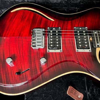 Brubaker K-4 NC (Nashville Custom) semi-hollow 2002 RED/BLACK Tiger Maple Semi Hollow w/ Hard Case image 2
