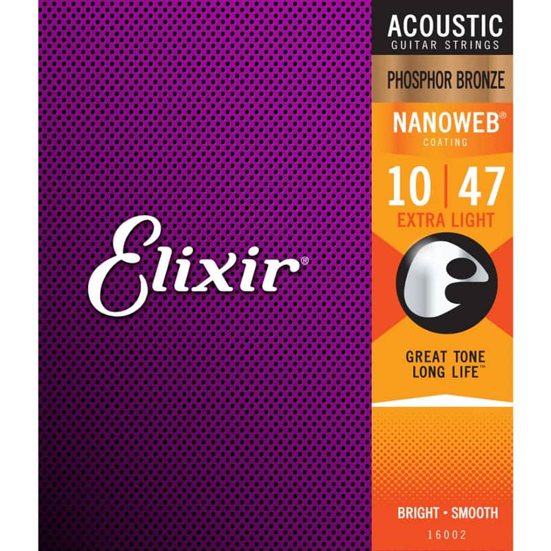 Elixir Nanoweb Acoustic Guitar Strings 10-47 Phosphor Bronze image 1