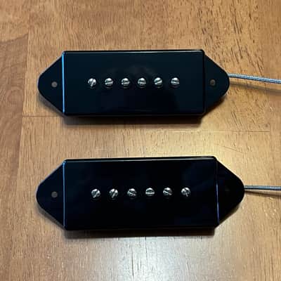Good Land Pickups: Pouncers P-90 Alnico 2- Dogear Black Set image 2