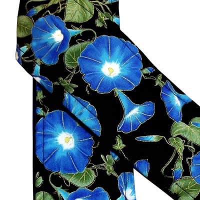 Blue Morning Glory Folk Country Artisan Handmade Guitar Strap Luminous Look image 3