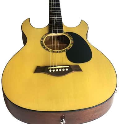Thin Line Acoustic Electric Guitar 6 String Double Cutaway Sunburst image 2
