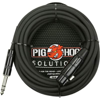 Lifetime Warranty! 4 Pack Pig Hog PX-TMXF20 Solutions 20Ft TRS(M)-XLR(F) Balanced Cable image 2