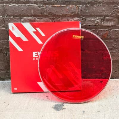 Evans Used Clear Drum Heads 16" Hydraulic Red, 12" Hydraulic Red, 12" Clear and 10" Clear Respectively image 14