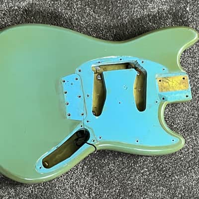 1966 Fender Musicmaster Duo Sonic guitar body blue image 1