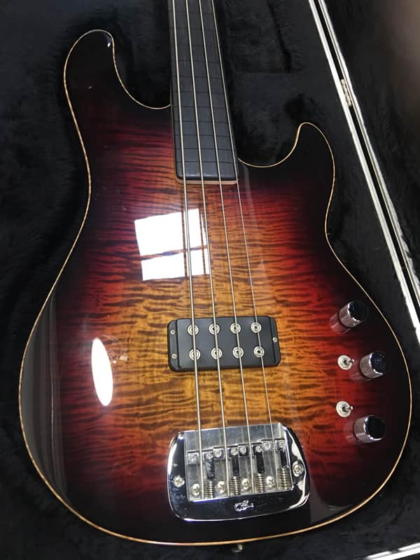 G & L L 1500 Fretless 2008 Flame Maple with binding image 1